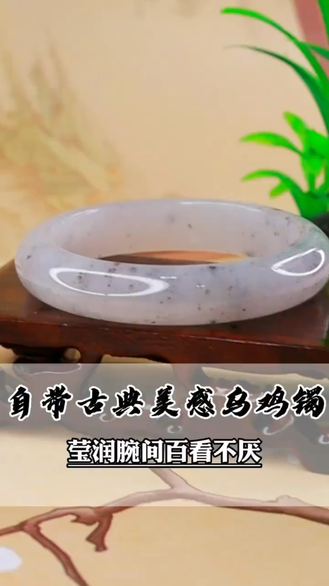 冰飘乌鸡翡翠手镯,莹润腕间百看不厌,一眼并爱上