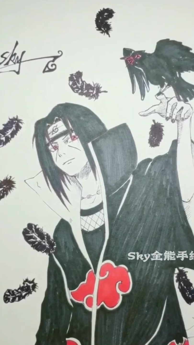 手绘火影动漫人物宇智波鼬
