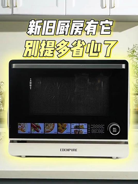 「双热风」宜盾普X1微波炉微蒸烤炸一体机四合一台式烤箱25L新款