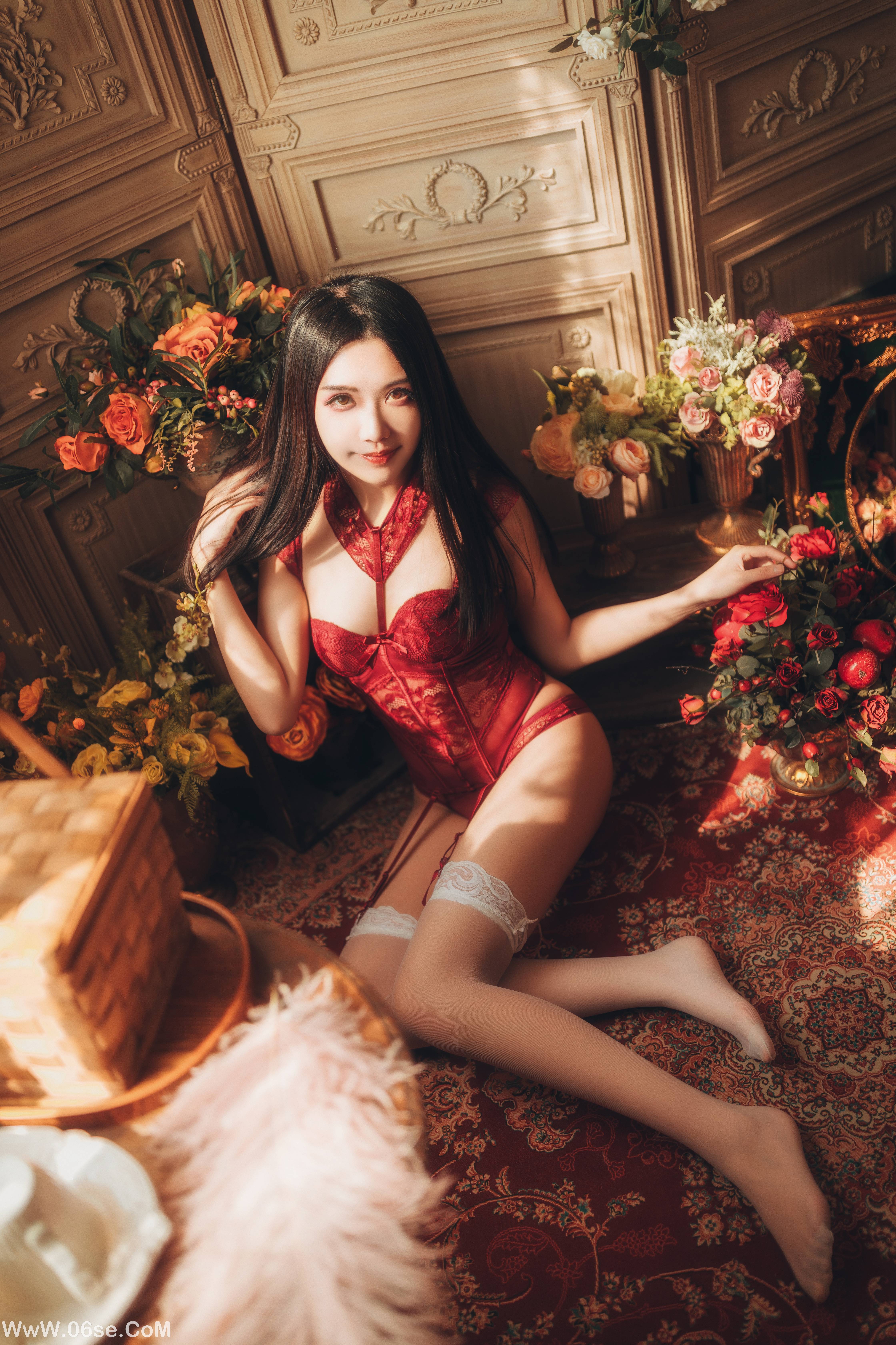 图片[7]-源纱希喵喵喵 NO.002 红色内衣 晨风 [12P208M]-六色网