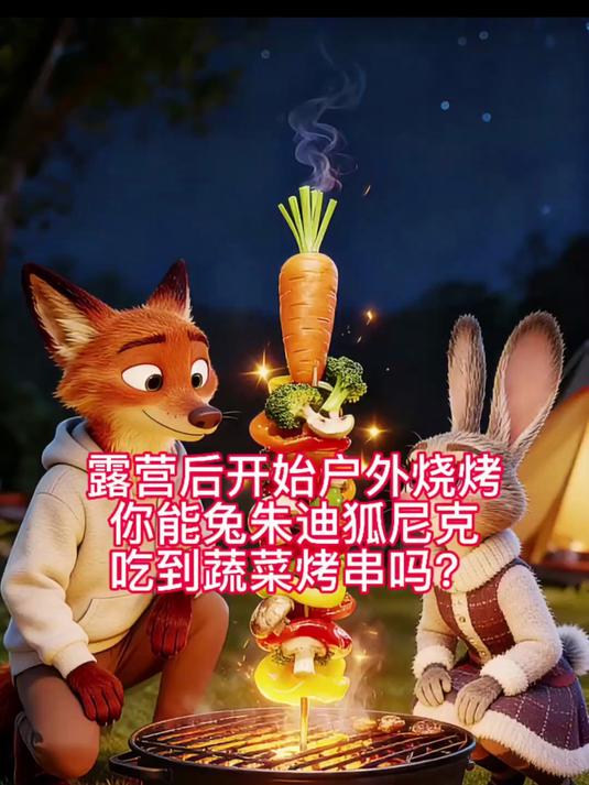 你能兔朱迪狐尼克,吃到蔬菜烤串吗?#疯狂动物城2