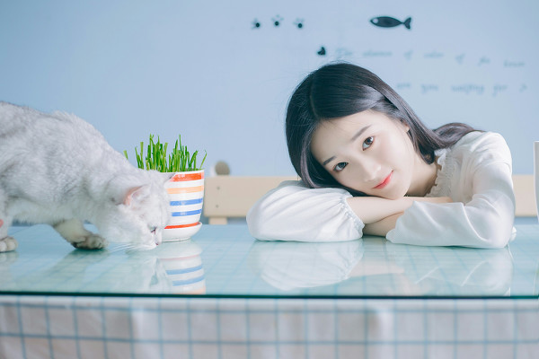 图片[2]-少女和猫-六色网