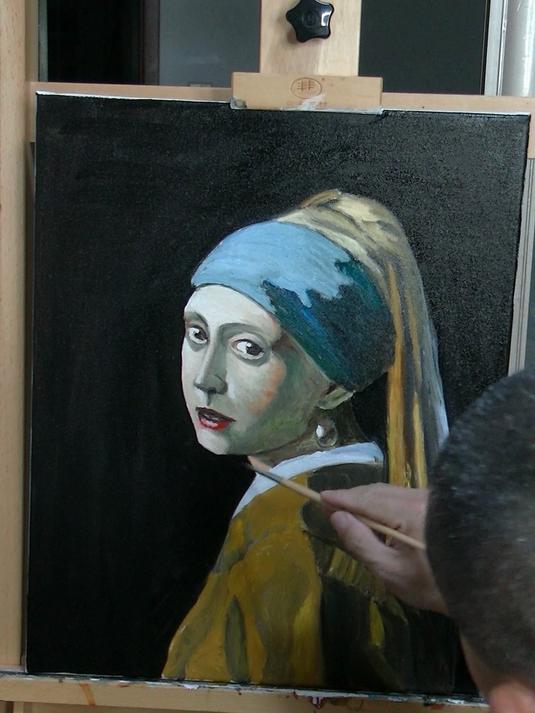 世界名画临摹《戴珍珠耳环的少女》