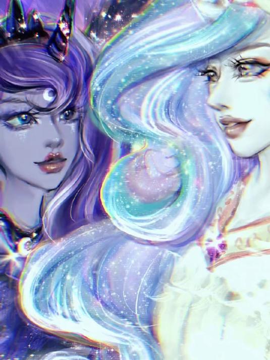 小马宝莉拟人|月亮公主宇宙公主变成真人