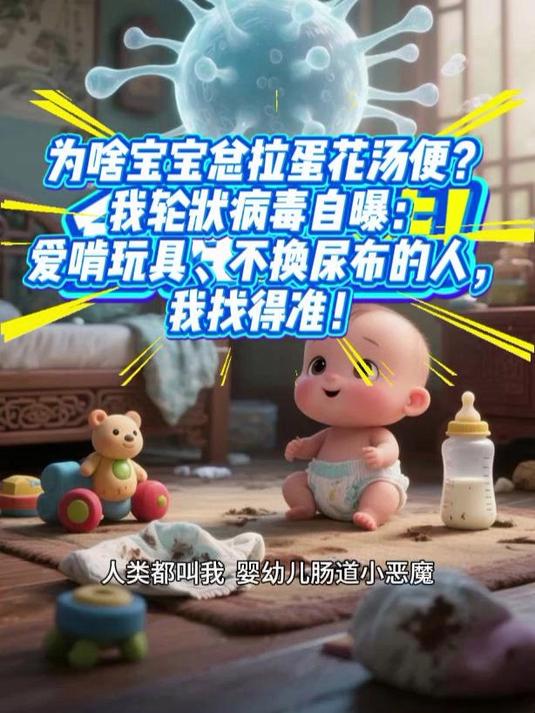 宝宝总拉蛋花汤便?我轮状病毒自曝爱啃玩具不换尿布的人我找得准
