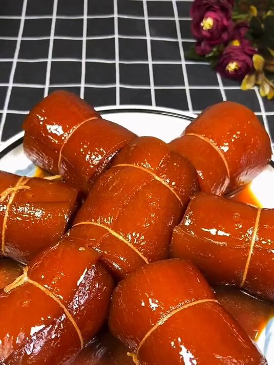 红烧肉皮卷的做法