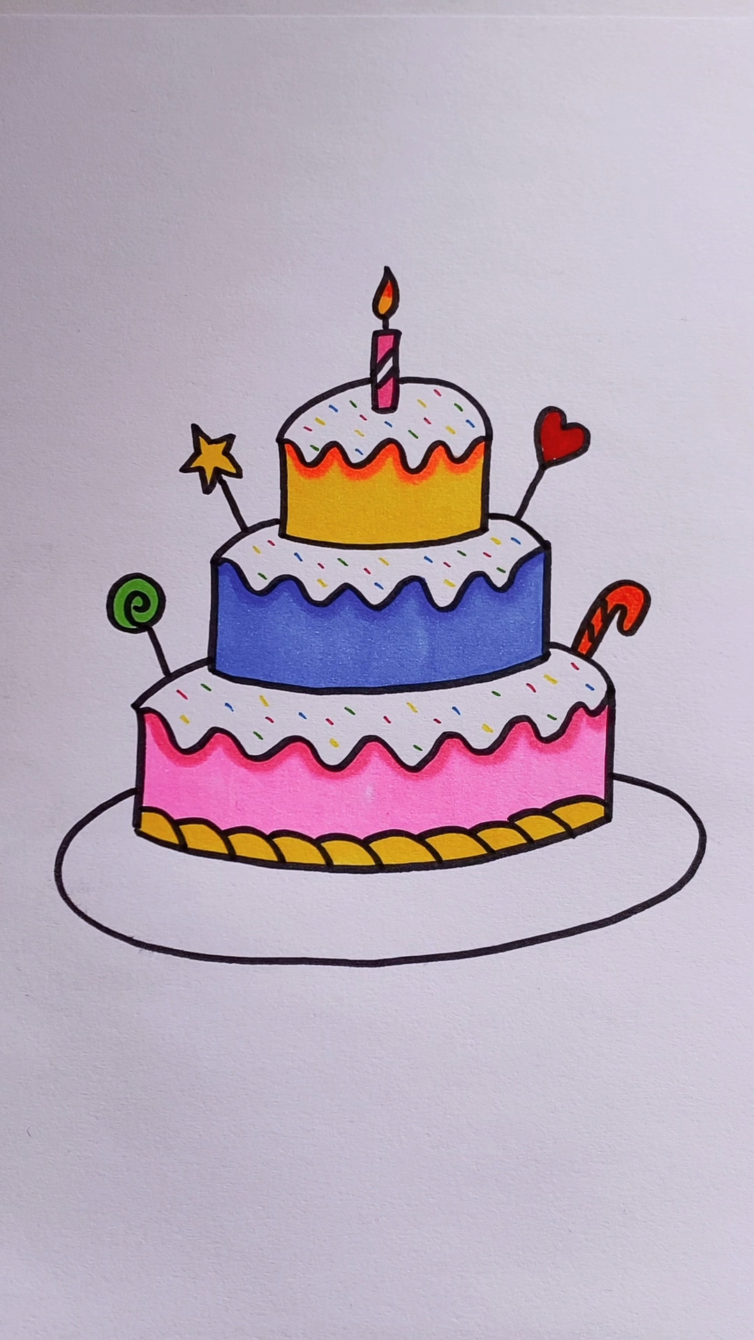简单画生日蛋糕