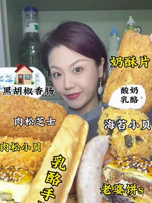 老式糕点海苔肉松小贝奶酥片烤肠乳酪块