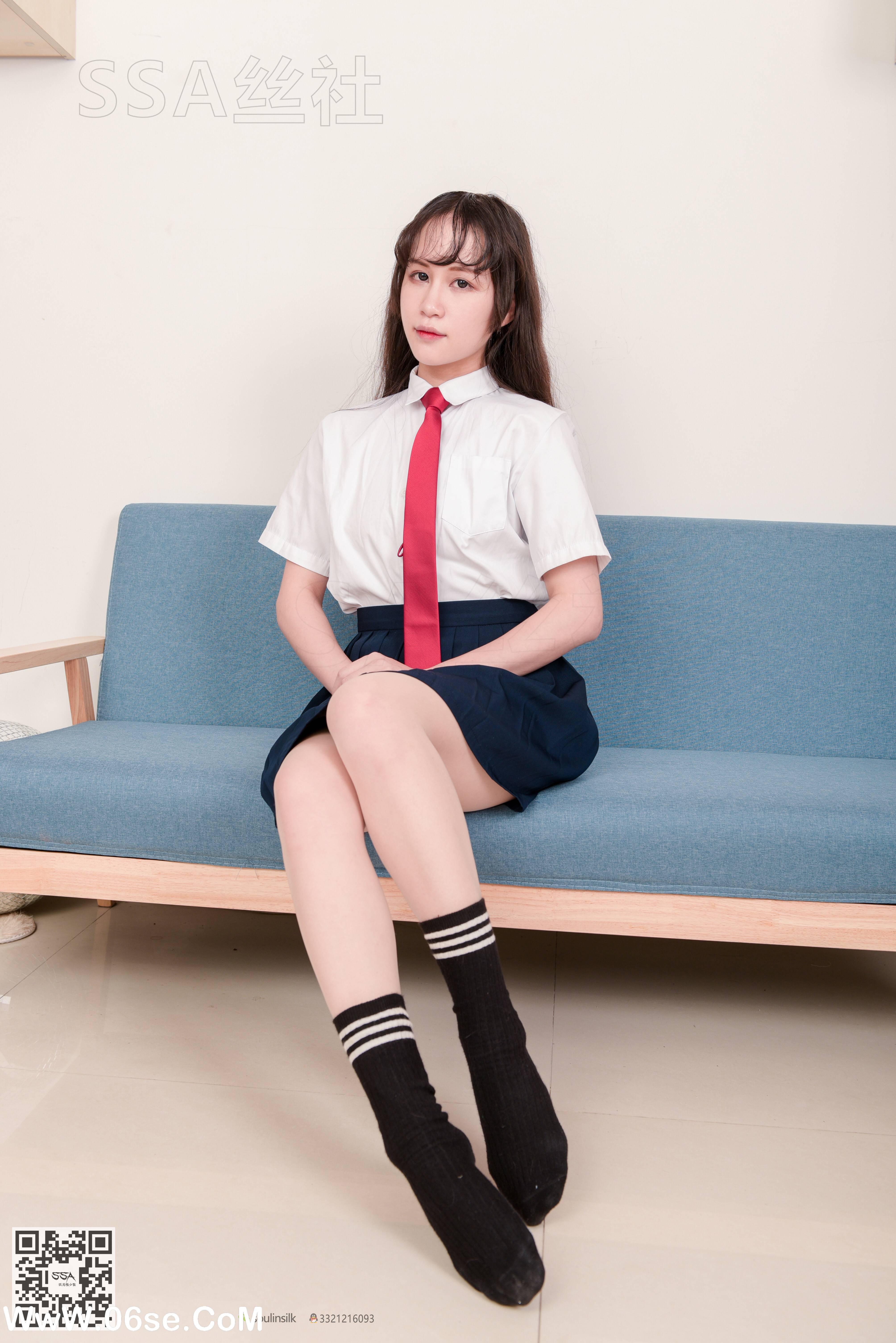 图片[87]-[SSA丝社] NO.141 丹丹 JK制服黑色半膝袜肉丝穿搭示范[133P2.09G]-六色网