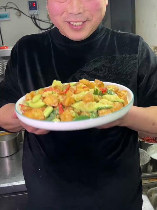山东家常菜黄瓜拌油条,小凉菜特别脆爽
