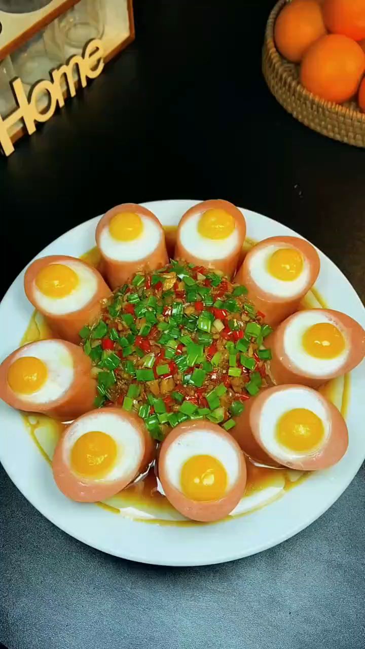 金玉满堂,火腿鹌鹑蛋这样做,味道好颜值高,年夜饭必备 #美食 #创意美食 #年夜饭