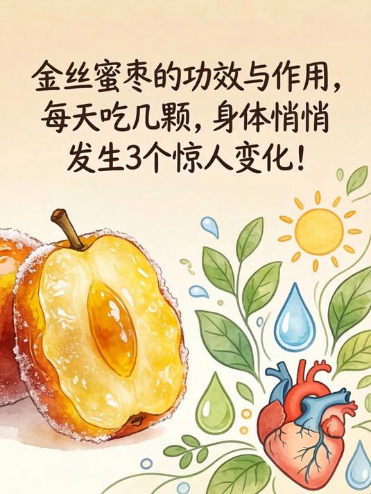金丝蜜枣的功效与作用,每天吃几颗,身体悄悄发生3个惊人变化!