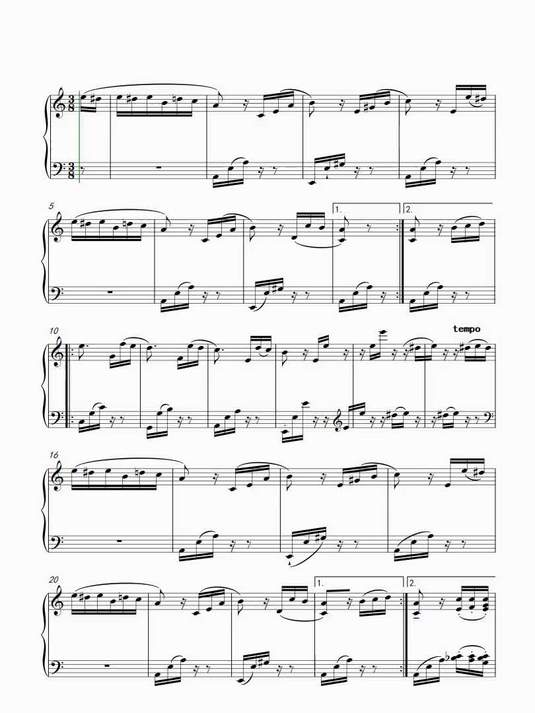 致爱丽丝钢琴谱简谱五线谱乐谱曲谱子