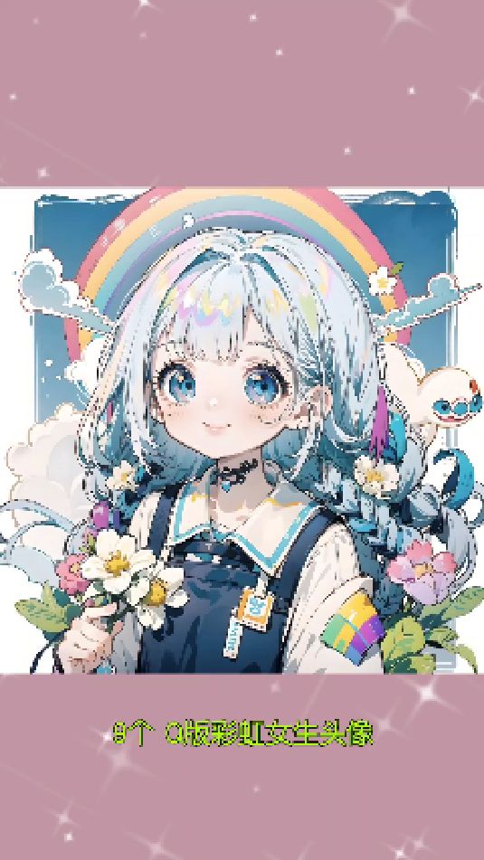 9个Q版彩虹女生头像