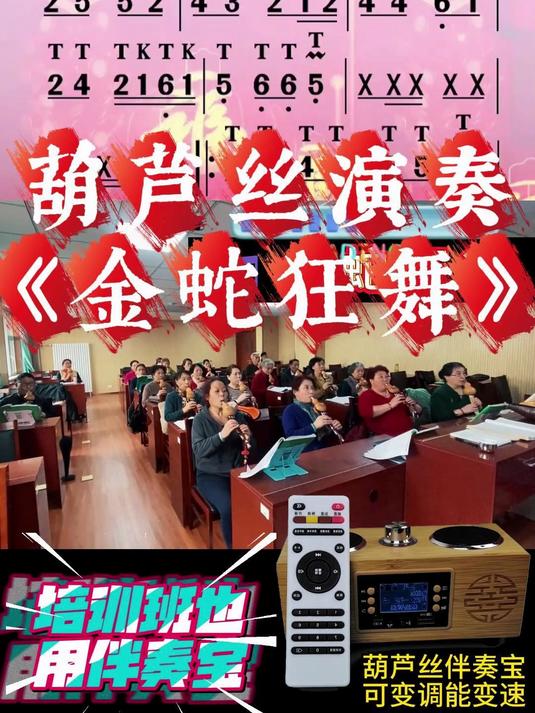 葫芦丝演奏经典歌曲《金蛇狂舞》动态伴奏有声简谱