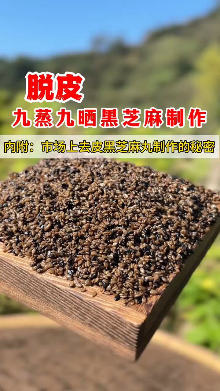 脱皮九蒸九晒黑芝麻粉制作,内附1份,市场上制作去皮九蒸九晒黑芝麻丸套路,避免踩坑
