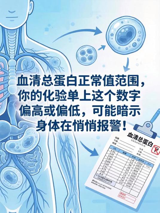 血清总蛋白正常值范围,你的化验单上这个数字偏高或偏低,可能暗示身体在悄悄报警!