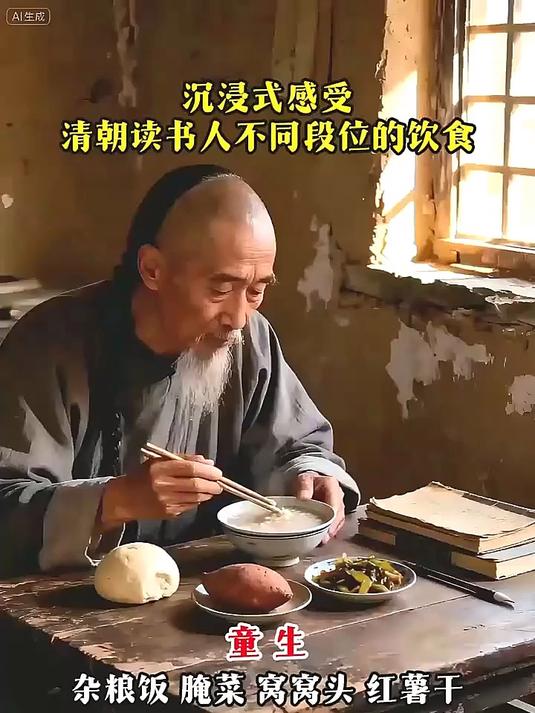 清朝不同段位读书人生活饮食,看完你还觉得读书无用吗?