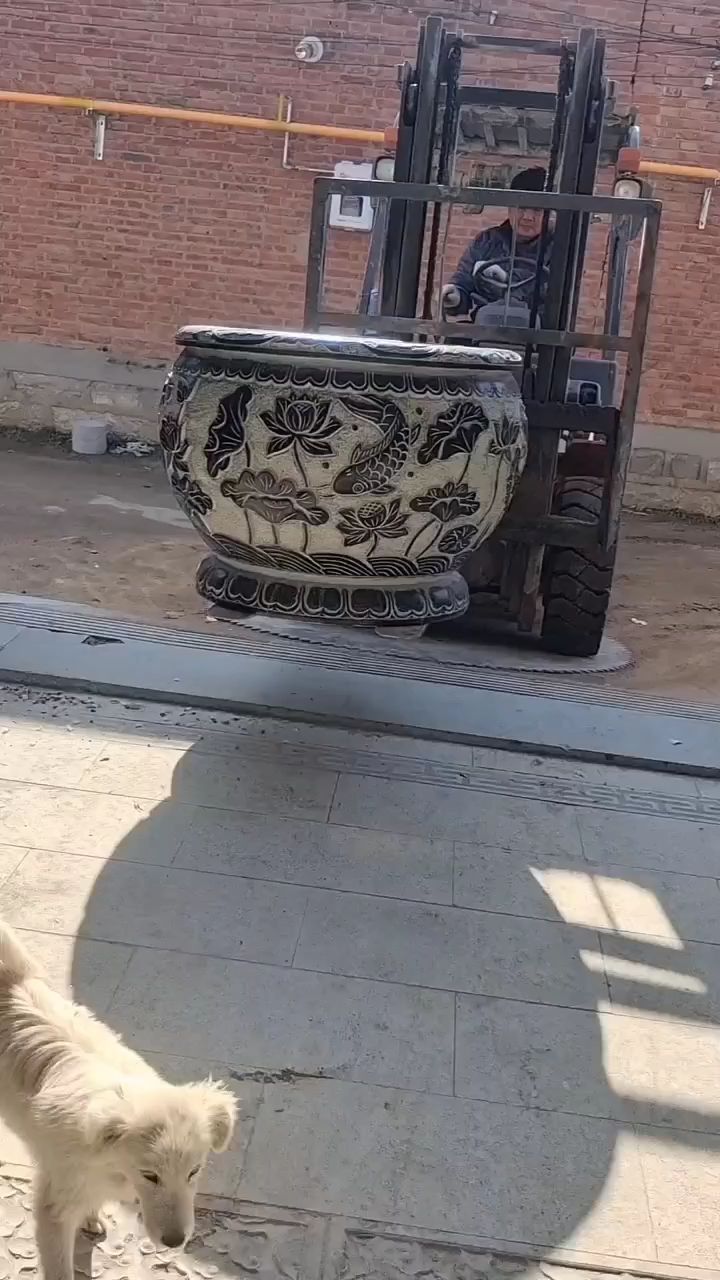 青石石雕鱼缸荷花缸,庭院必备养花养鱼神器