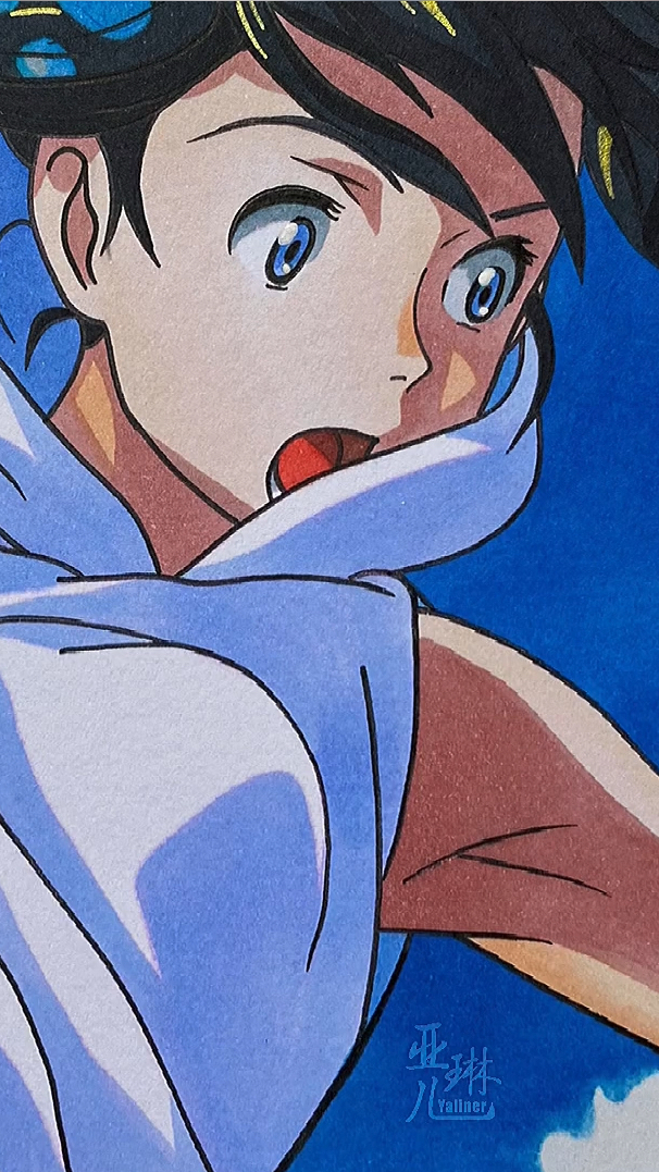 手绘动漫人物阳菜,晴天娃娃