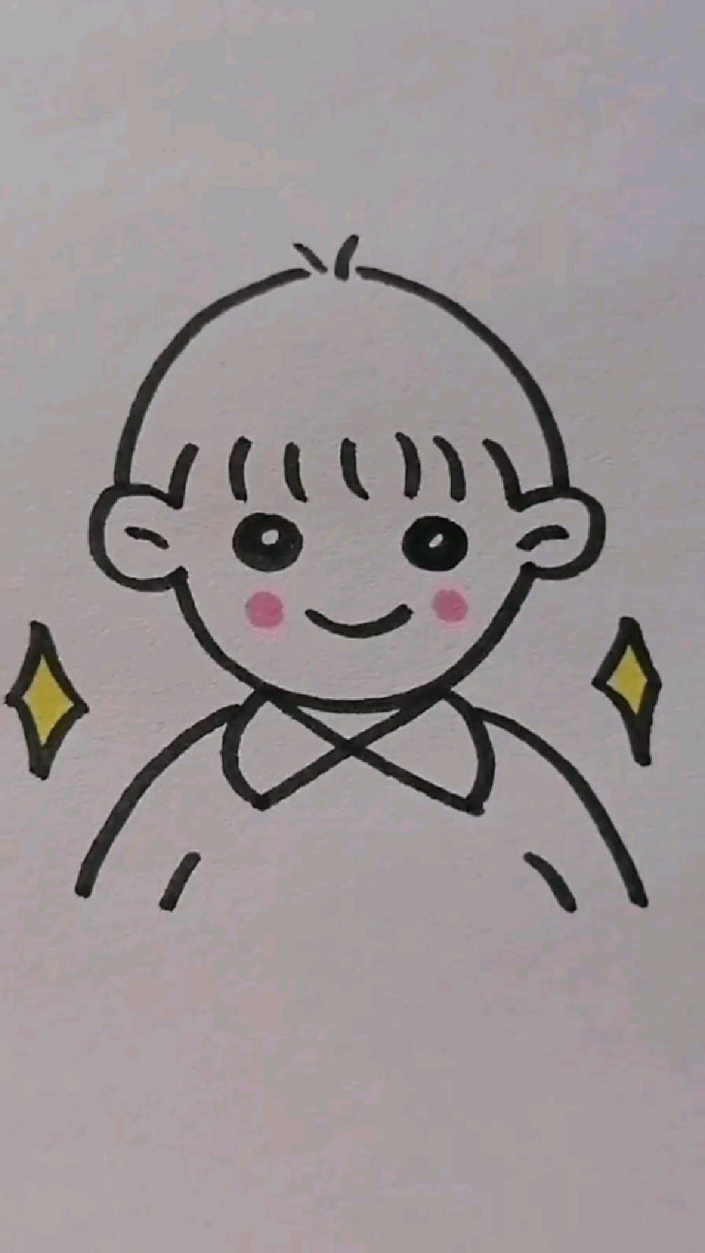 可爱的小男孩简笔画