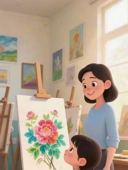 画牡丹的小画家