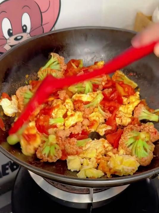 低卡无负担,菜花番茄炒蛋减脂放心炫