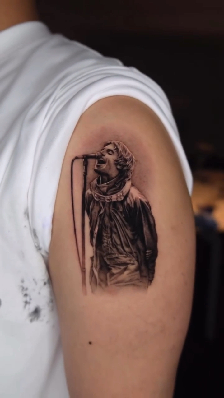 北京纹身/男生手臂精致写实人物纹身