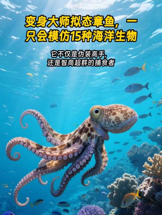 变身大师拟态章鱼,一只会模仿15种海洋生物