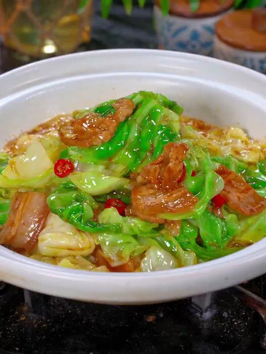 鲜嫩脆爽，好吃又下饭的干锅包菜