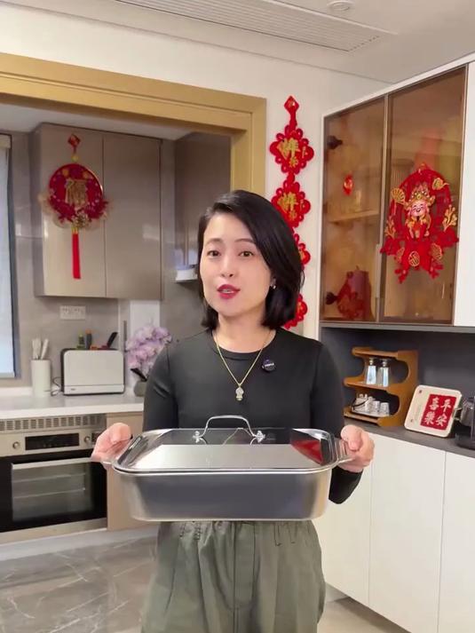 烤鱼专用不锈钢盘,导热快易清洁,家用聚餐超合适～