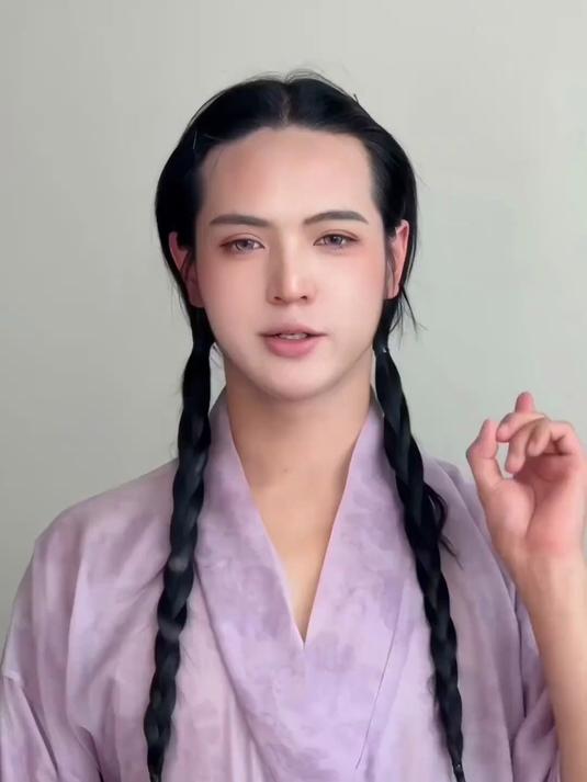 长发男生|江南美人编发教程 用抓夹就可以搞定的新中式发型