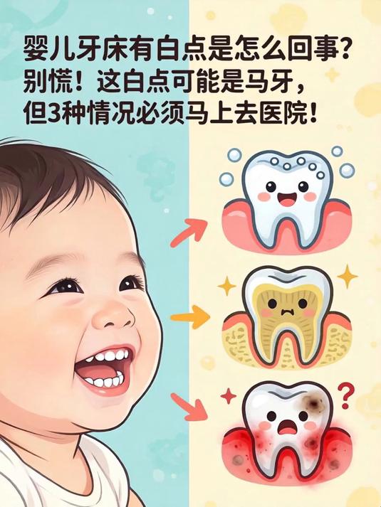 婴儿牙床有白点是怎么回事?别慌!这白点可能是马牙,但3种情况必须马上去医院!