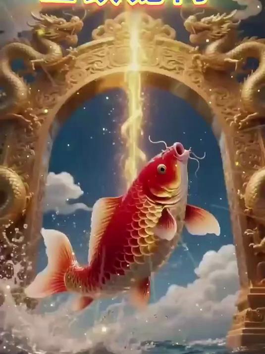 鱼跃龙门，见着发财