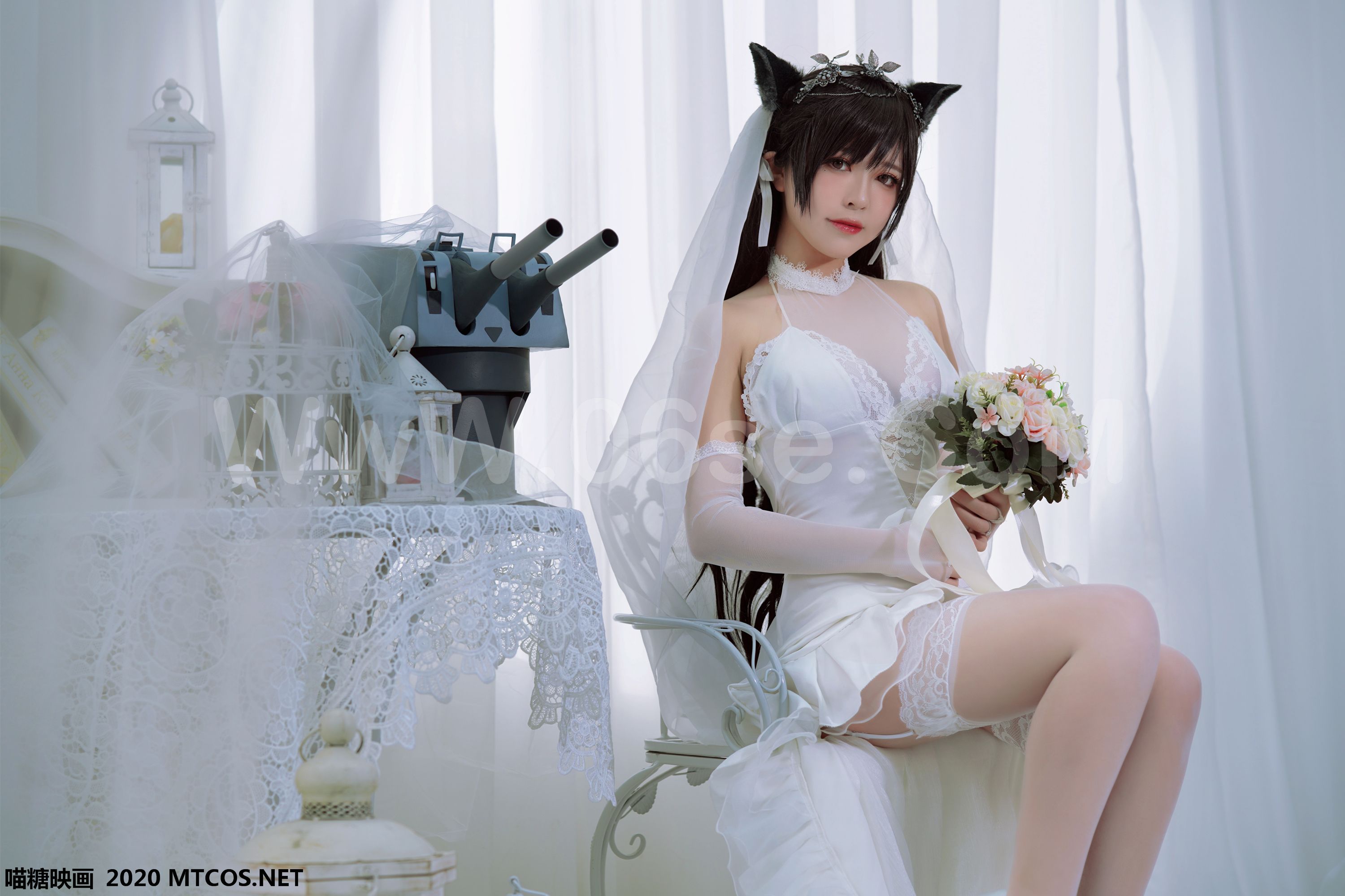 图片[16]-[MTCos] 喵糖映画 Vol.115 半半子 婚纱爱宕-六色网