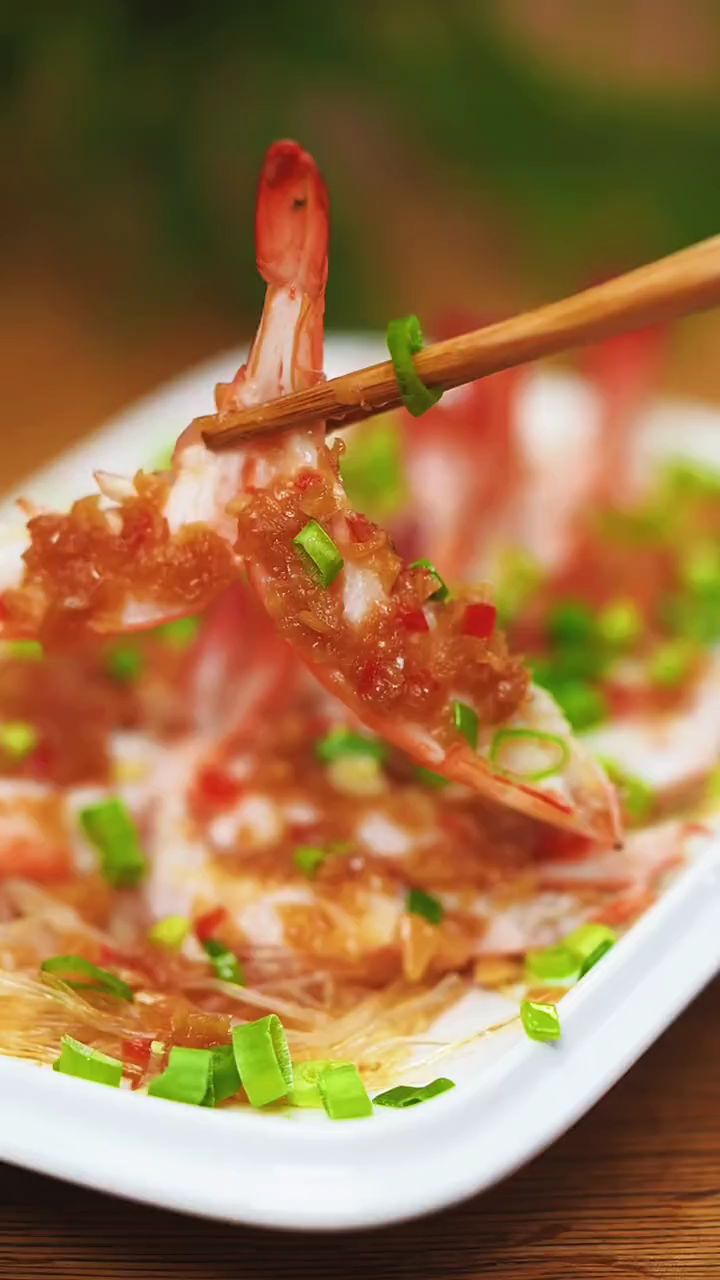 做蒜蓉开边虾真好吃!大虾