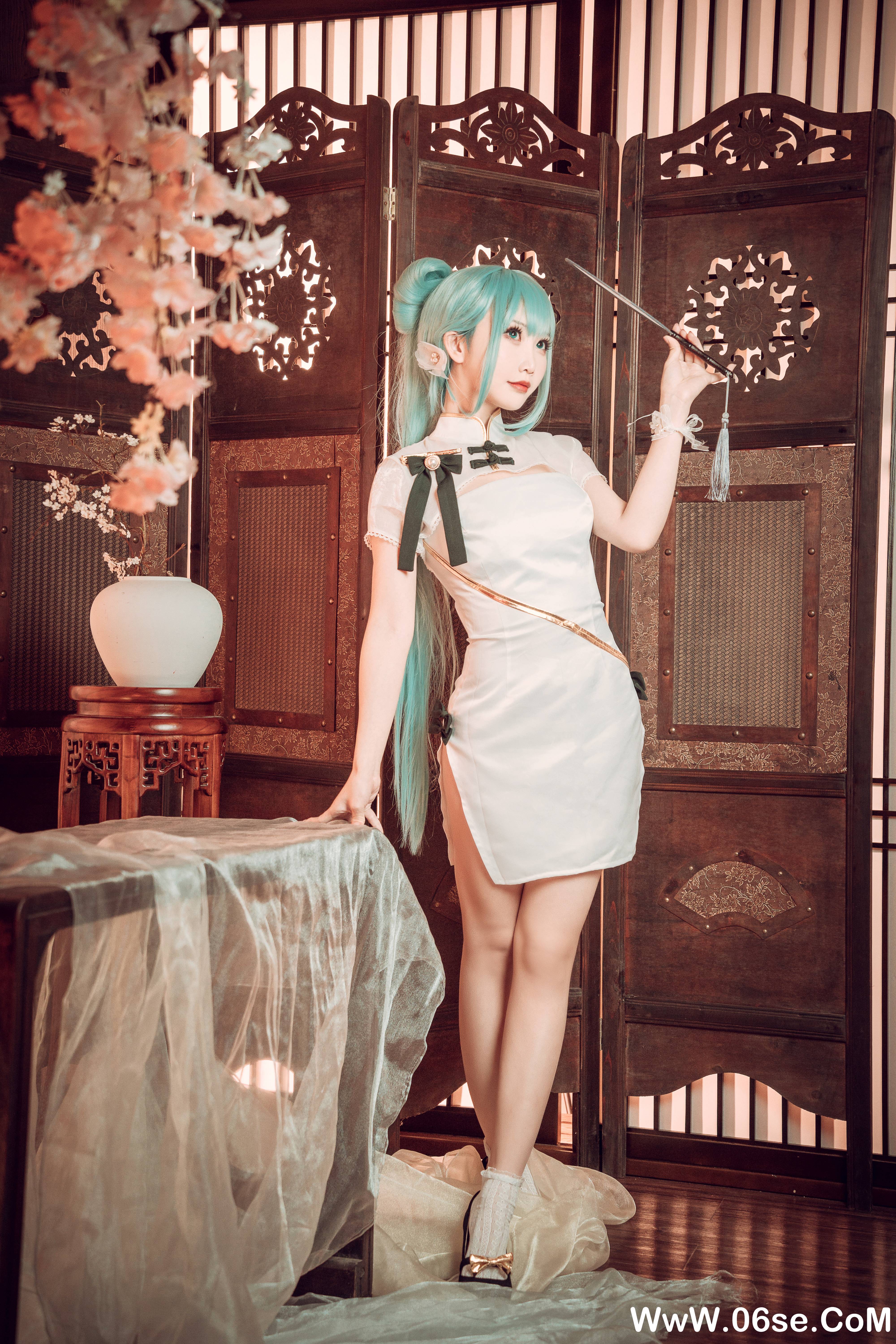 图片[11]-Coser面饼仙儿 NO.097– 初音旗袍[28P514M]-六色网