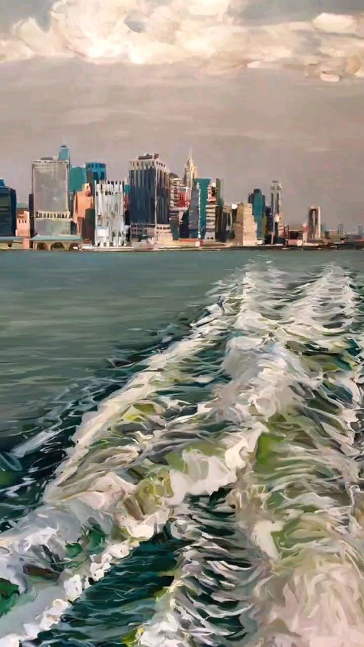 太喜欢这组海边绘画了,浪花的质感表现的太到位了!