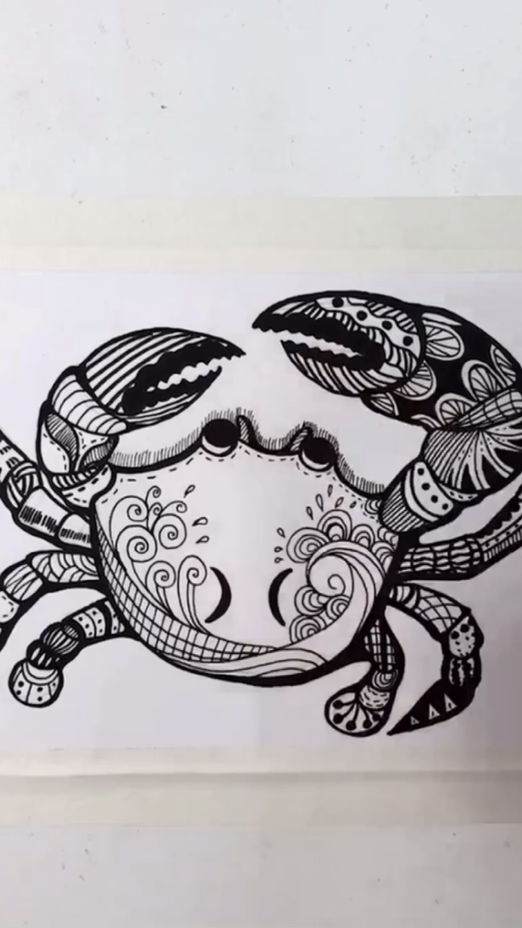 创意美术黑白线描装饰画