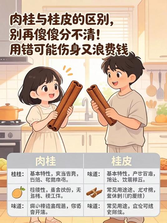 肉桂与桂皮的区别,别再傻傻分不清!用错可能伤身又浪费钱