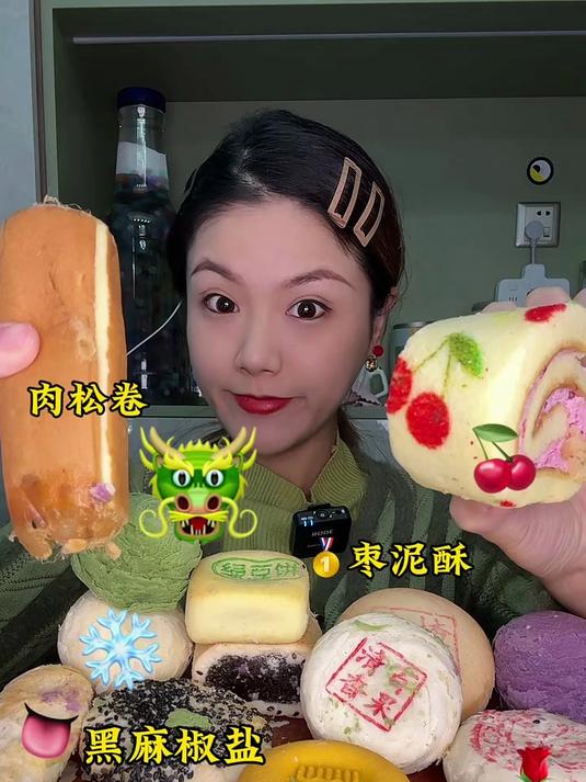 稻香村龙年限定山楂锅盔牛舌饼福龙饼肉松卷黑麻椒盐饼