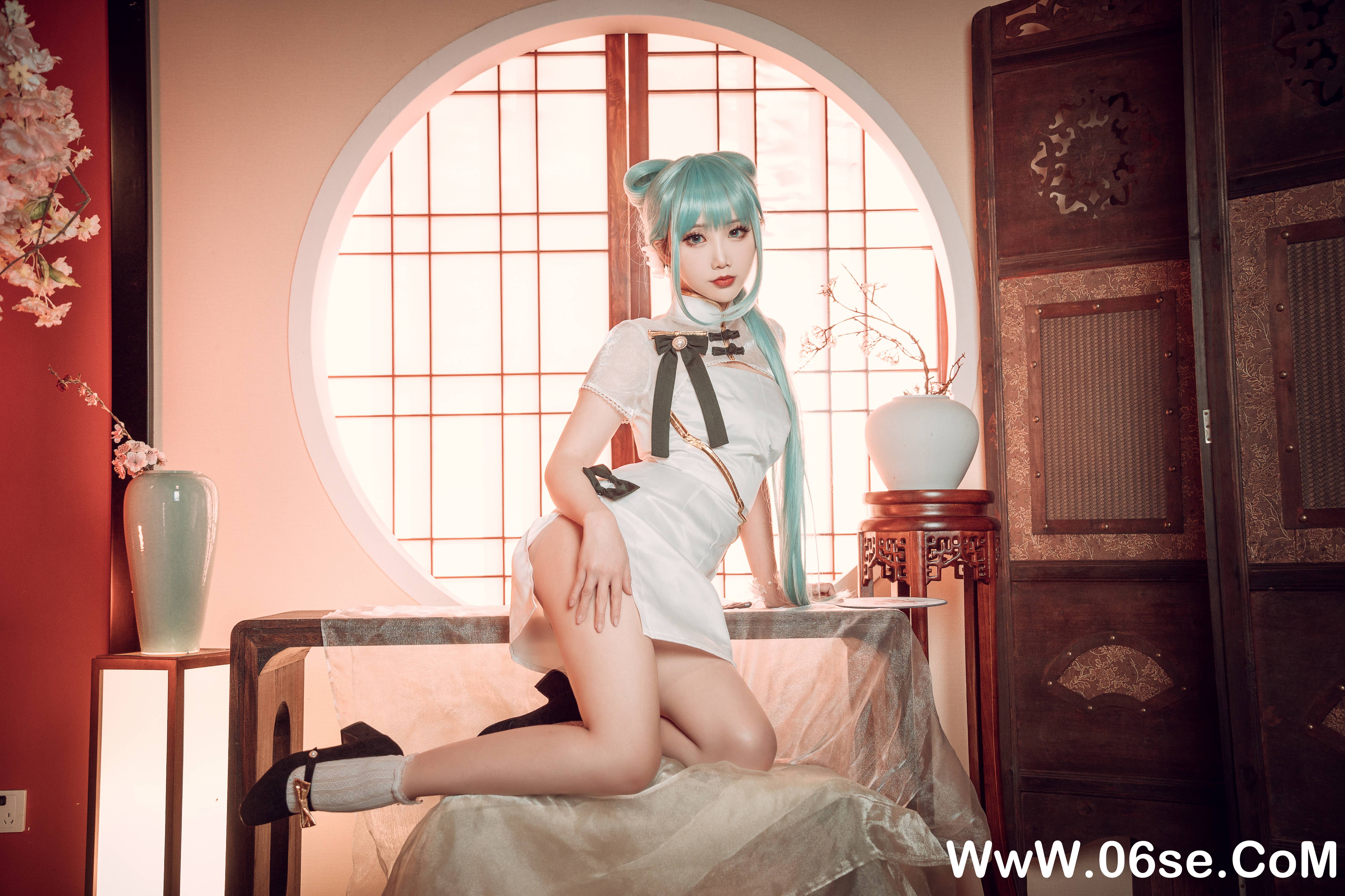 图片[23]-Coser面饼仙儿 NO.097– 初音旗袍[28P514M]-六色网