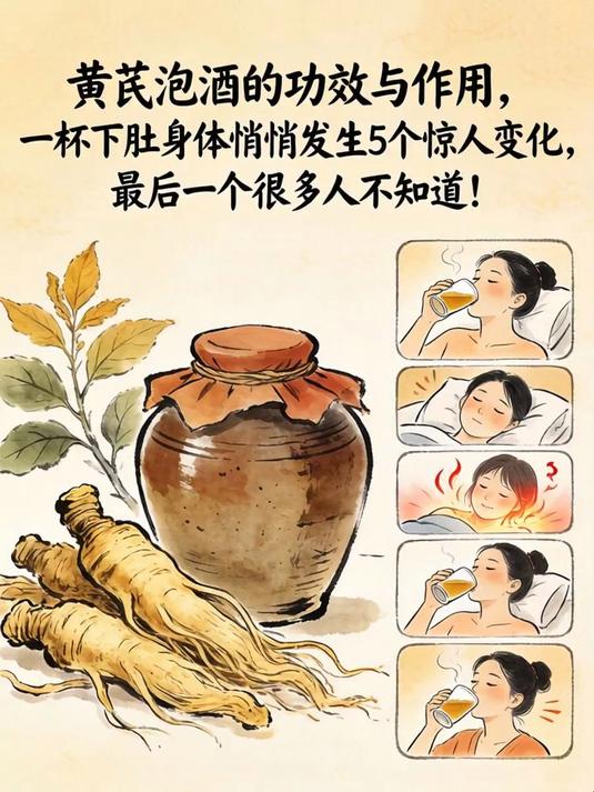 黄芪泡酒的功效与作用,一杯下肚身体悄悄发生5个惊人变化,最后一个很多人不知道!