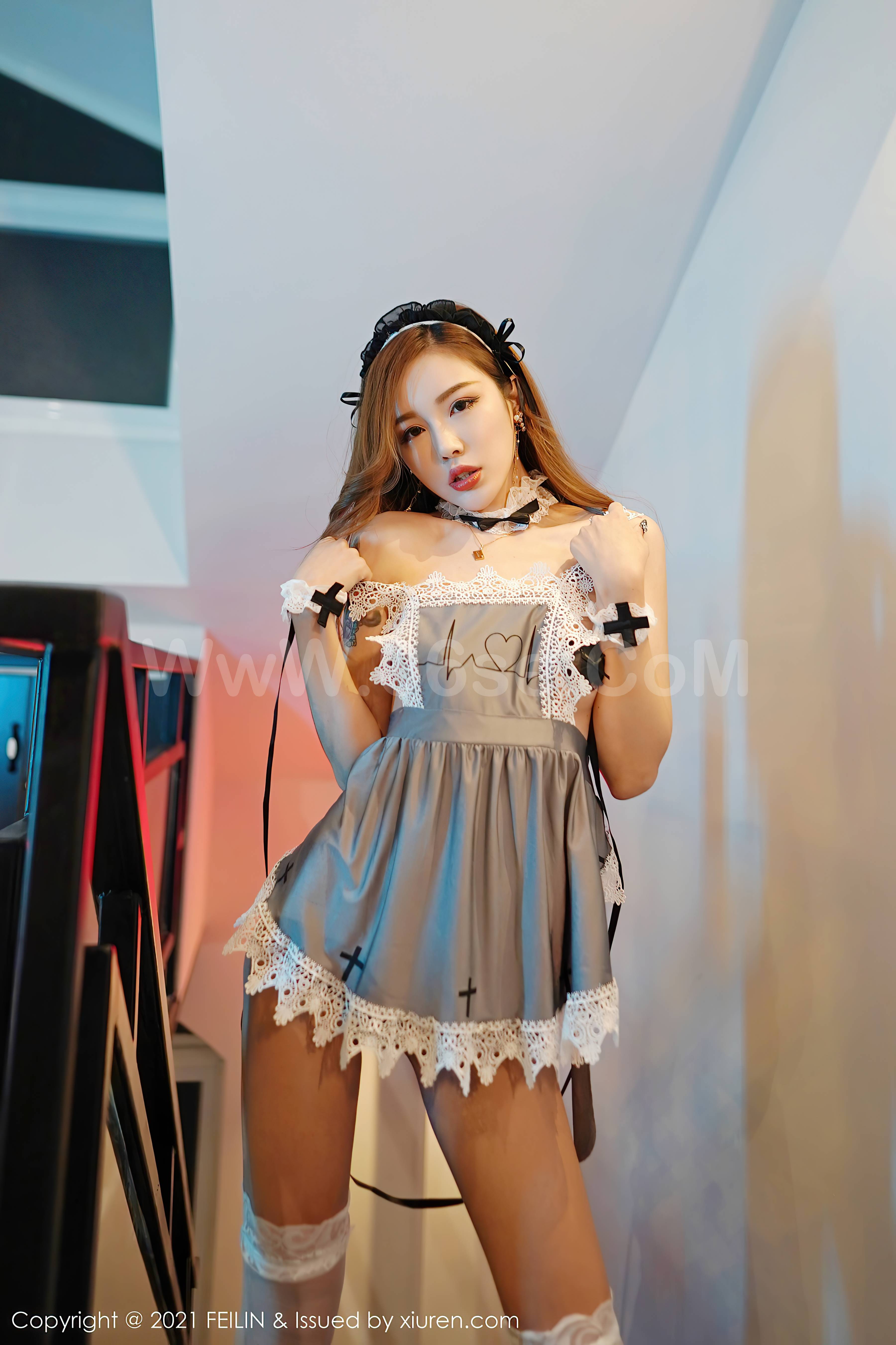 图片[43]-[FEILIN嗲囡囡] 2021.03.02 VOL.377 梦楠Mengnan 女仆 蕾丝[53P489MB]-六色网