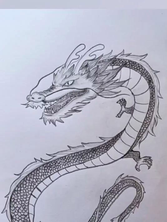 简单画中国龙