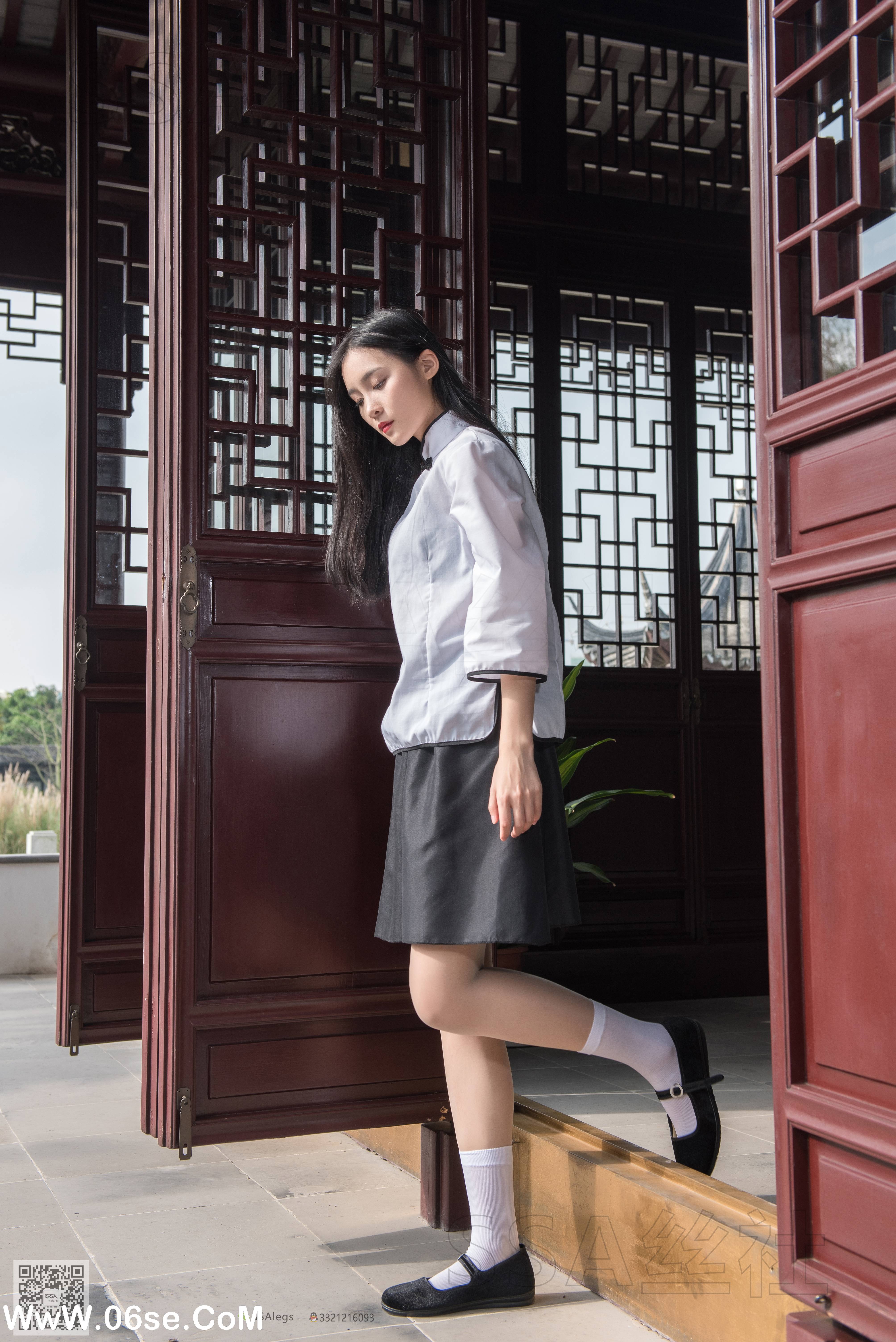 图片[17]-[SSA丝社] NO.068 君君 民国学妹肉丝白袜[120P1.85G]-六色网