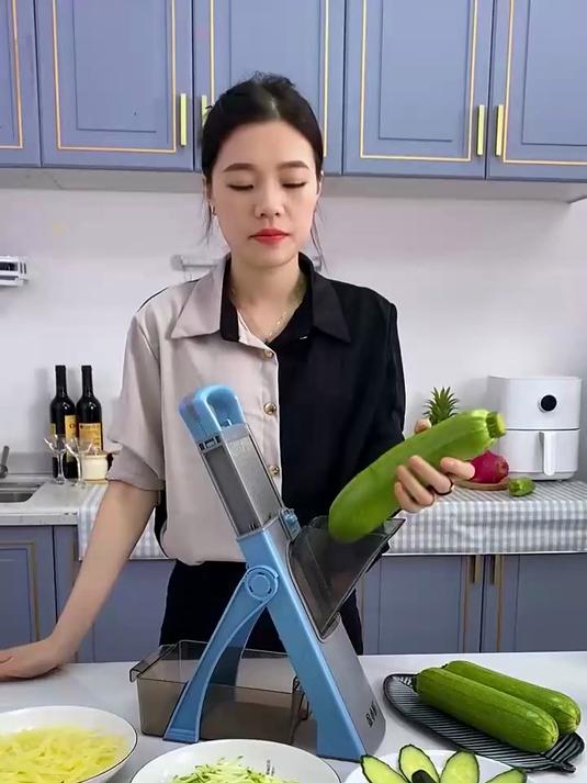 厨房效率王！升级款多功能切菜器，切丝切片切丁10秒搞定