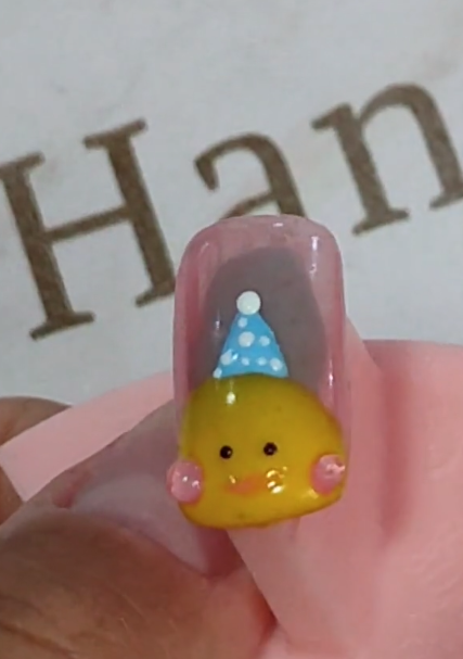 塑料风美甲可爱卡通美甲小黄鸭