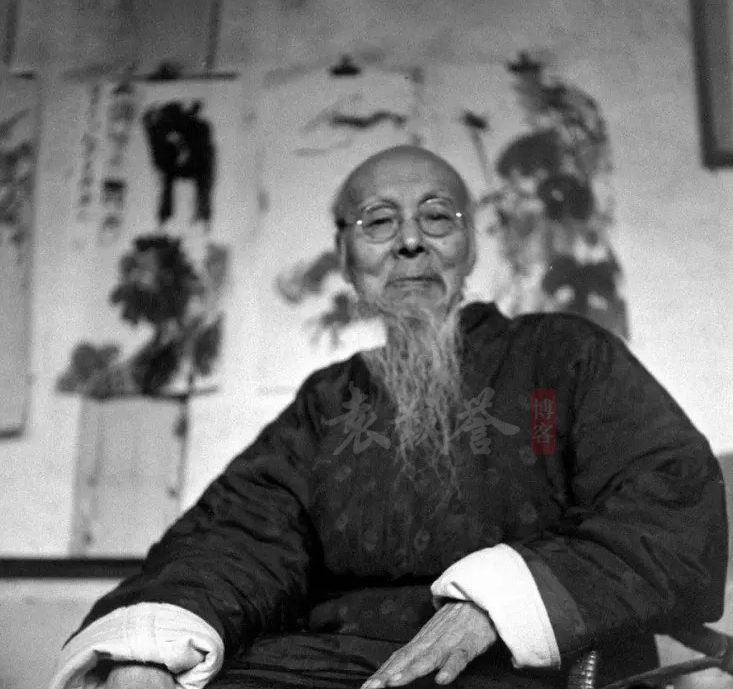 齐白石老照片，1948年的齐白石-袁载誉
