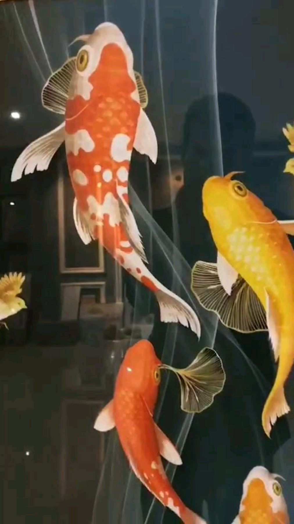装饰画系列,九鱼玄关画,色彩艳丽逼真